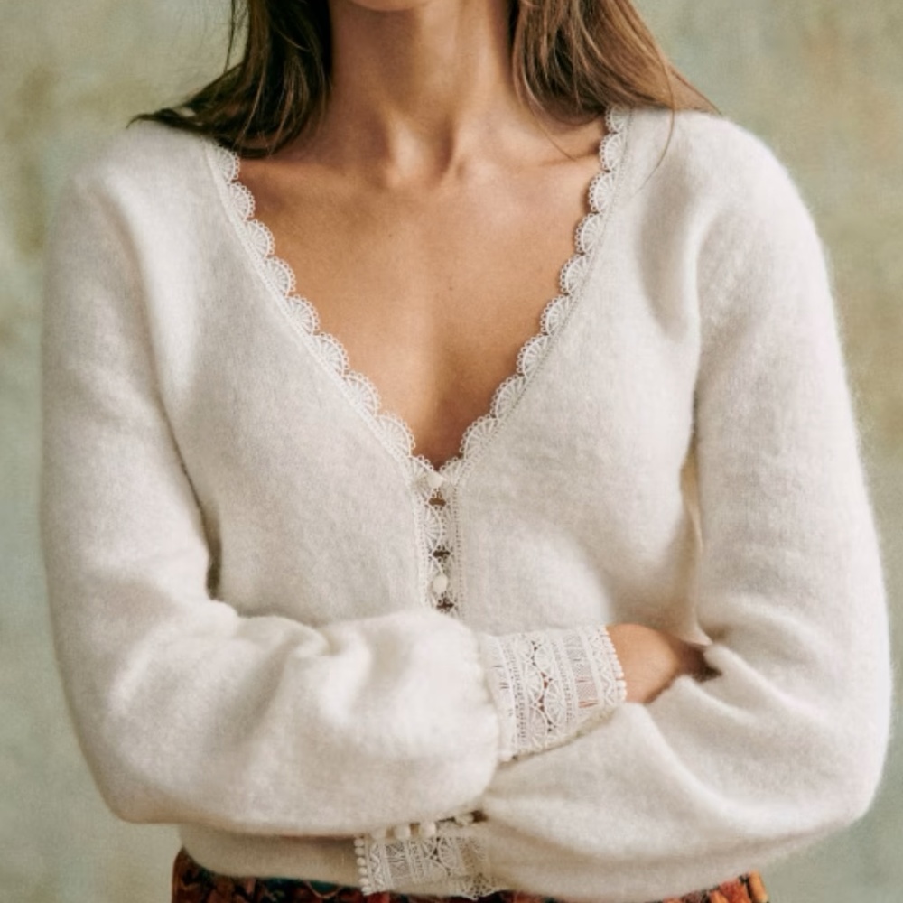 Sezane MELINA CARDIGAN - Ecru